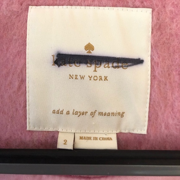 KATE SPADE •Rare• Faux Fur Trim Coat Tulip Pink Coat Jacket Size 2 - Picture 8 of 11